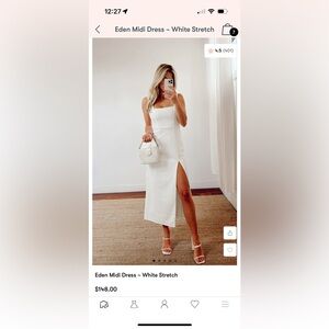 Show Me Your Mumu White Eden Midi Dress - Stretch - Size Large